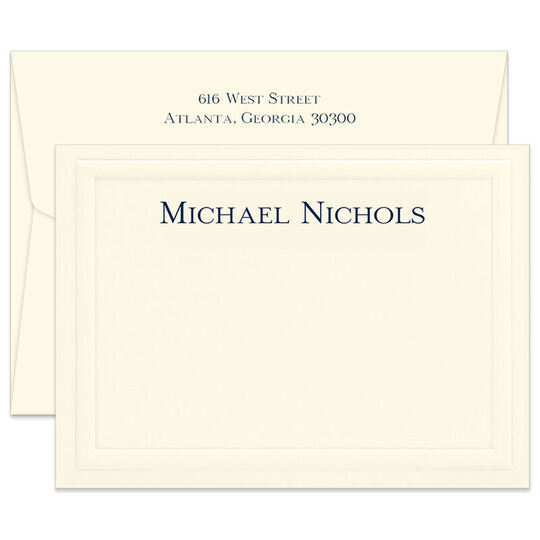 Triple Thick Studio Almond Flat Note Cards - Raised Ink